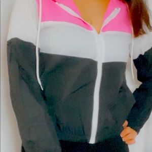 Pink, Black and White Wind Breaker